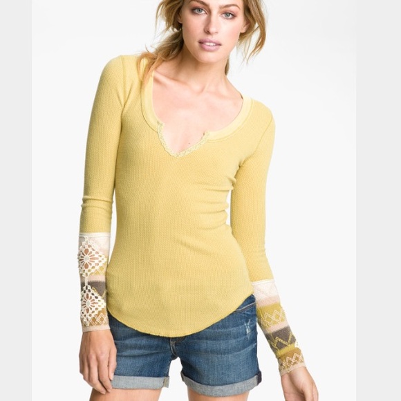 Free People Tops - Free People Kombucha Embroidered Thermal Top